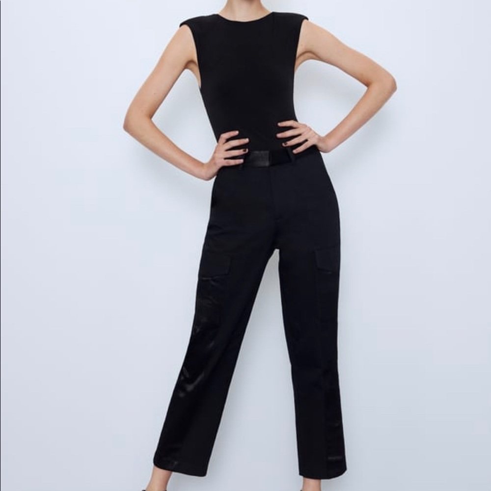 Zara cargo contrasting med ref 4661/261 trousers